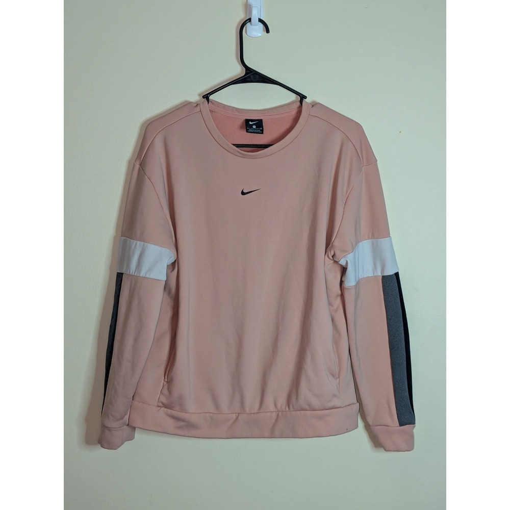 Nike Womens‎ Crewneck Sweatshirt Peach Pink Colorblock Fleece BV4970-606 XS